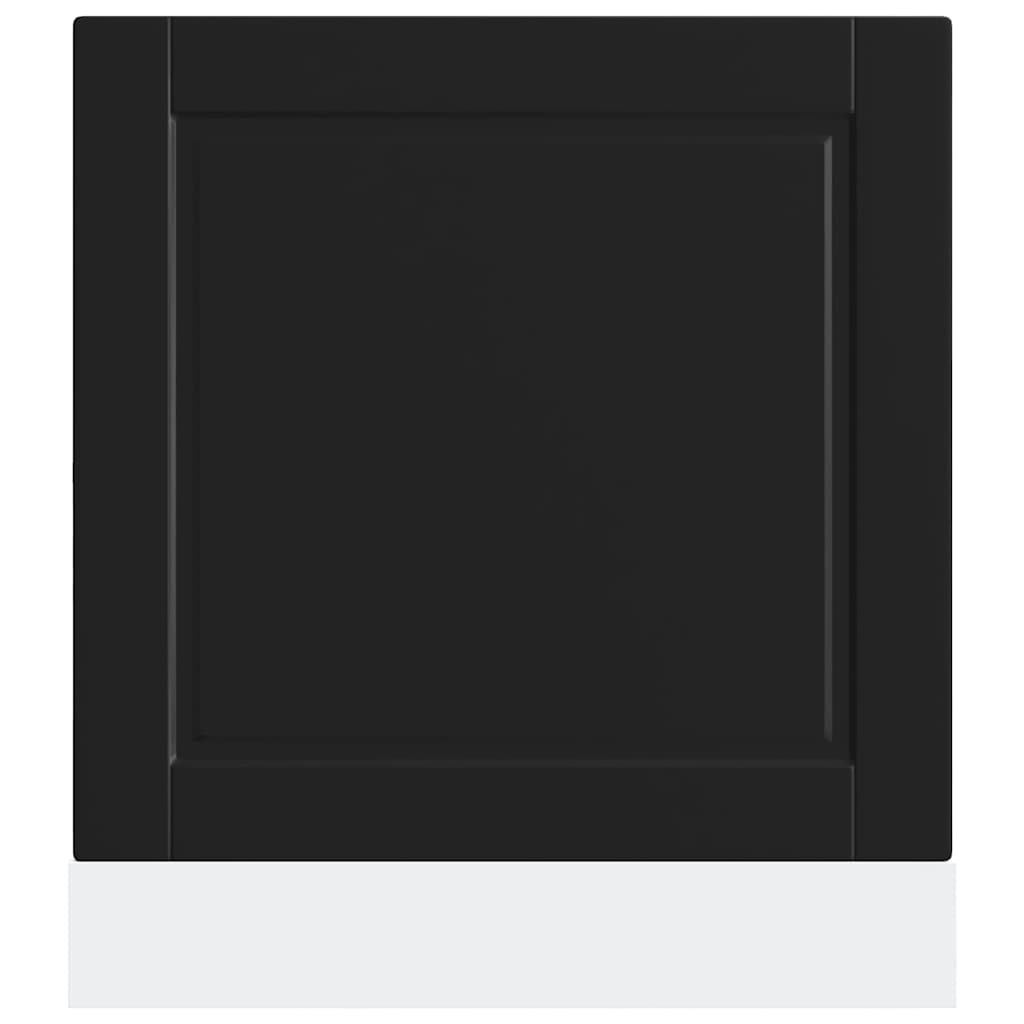 vidaXL Panneau de recouvrement pour lave-vaisselle Porto Noir 60x1,5x67 cm Bois d'ingénierie