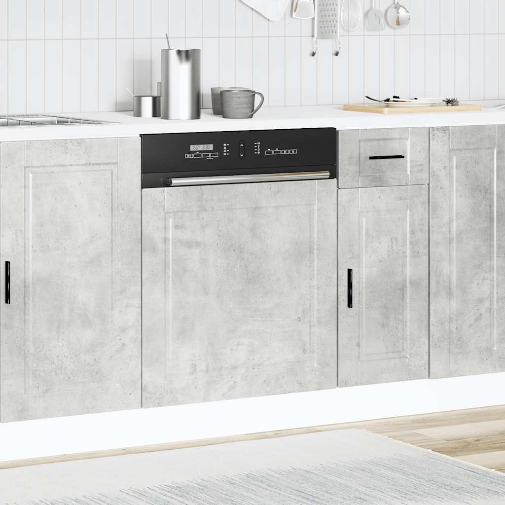 vidaXL Geschirrspülerblende Porto Betongrau 60x1,5x67 cm Holzwerkstoff
