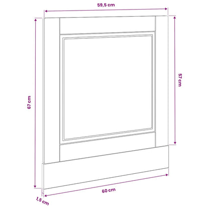 vidaXL Geschirrspülerblende Porto Grau Sonoma 60x1,5x67 cm