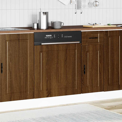 vidaXL Habillage de lave-vaisselle Porto aspect chêne marron 60x1,5x67 cm