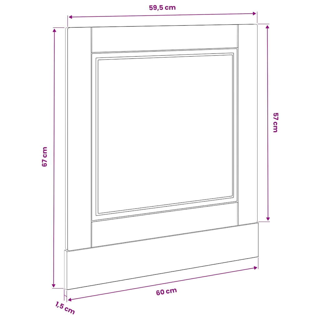 vidaXL Habillage de lave-vaisselle Porto aspect chêne marron 60x1,5x67 cm