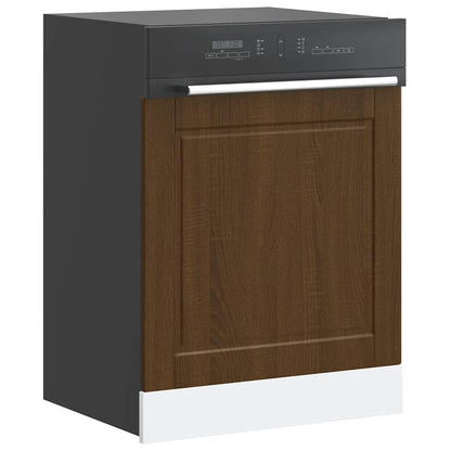 vidaXL Habillage de lave-vaisselle Porto aspect chêne marron 60x1,5x67 cm