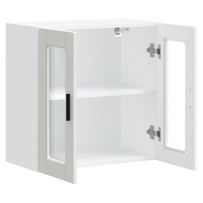 vidaXL Küchen-Hängeschrank mit Glastür Porto Weiß