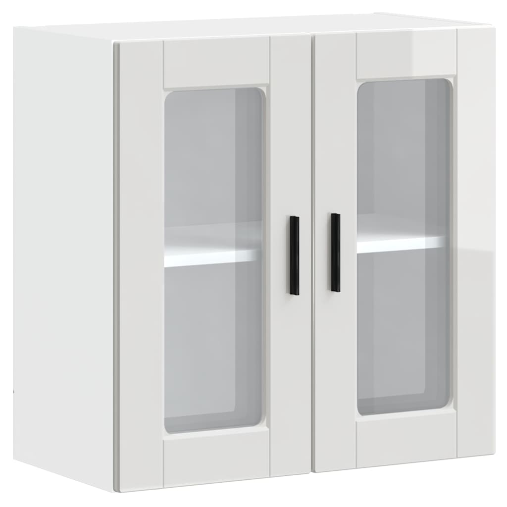 Küchen-Hängeschrank mit Glastür Porto Hochglanz-Weiß