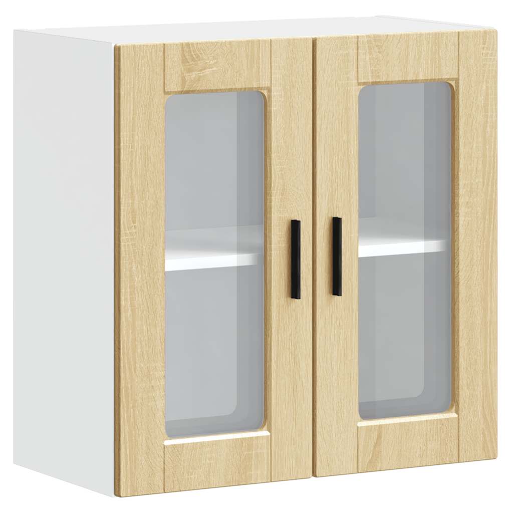 vidaXL Küchen-Hängeschrank mit Glastür Porto Sonoma-Eiche