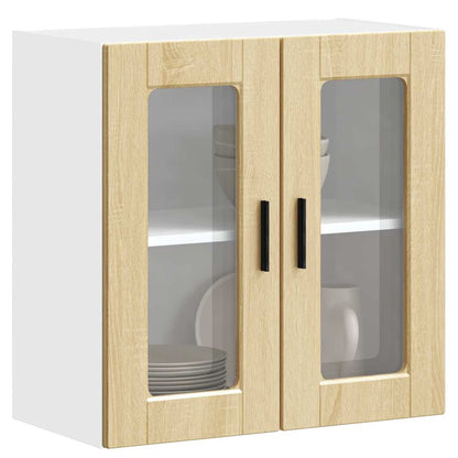 vidaXL Küchen-Hängeschrank mit Glastür Porto Sonoma-Eiche