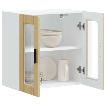 vidaXL Küchen-Hängeschrank mit Glastür Porto Sonoma-Eiche