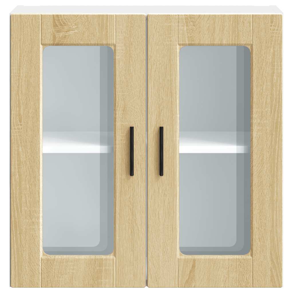 vidaXL Küchen-Hängeschrank mit Glastür Porto Sonoma-Eiche