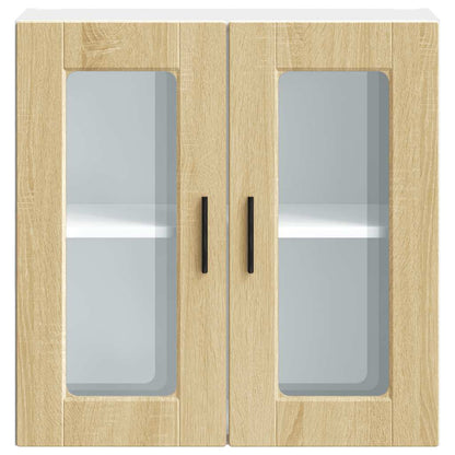 vidaXL Küchen-Hängeschrank mit Glastür Porto Sonoma-Eiche
