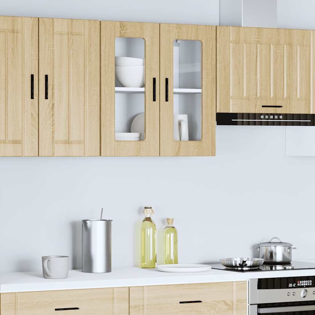 vidaXL Küchen-Hängeschrank mit Glastür Porto Sonoma-Eiche
