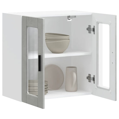 Küchen-Hängeschrank mit Glastür Porto Betongrau