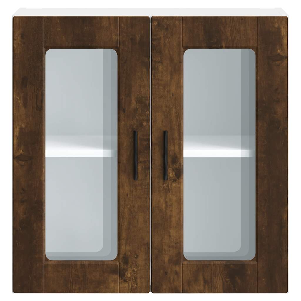 Küchen-Hängeschrank mit Glastür Porto Räuchereiche