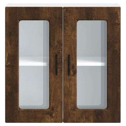 Küchen-Hängeschrank mit Glastür Porto Räuchereiche