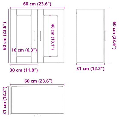 Küchen-Hängeschrank mit Glastür Porto Räuchereiche