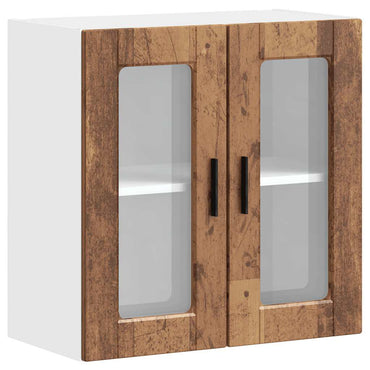 vidaXL Küchen-Hängeschrank mit Glastür Porto Altholz-Optik