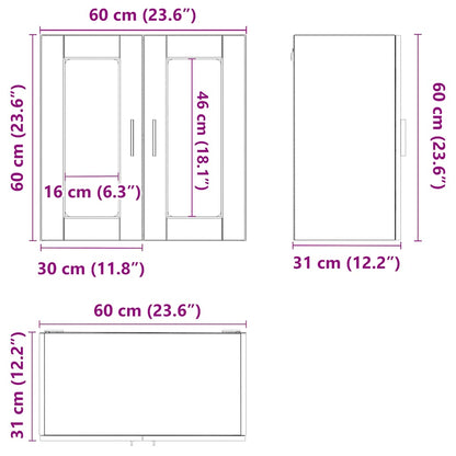 Küchen-Hängeschrank mit Glastür Porto Altholz-Optik