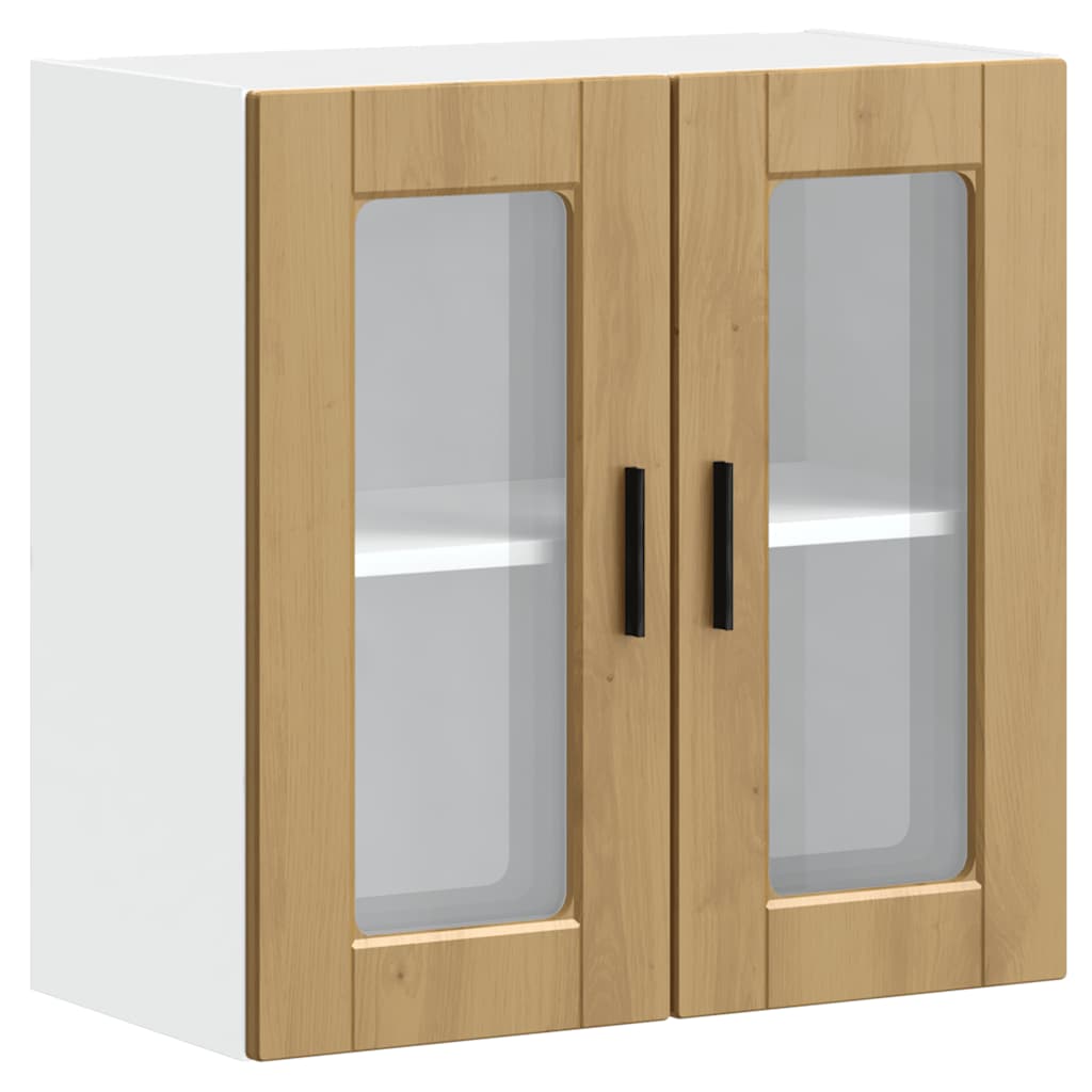 vidaXL Küchen-Hängeschrank mit Glastür Porto Artisan-Eiche