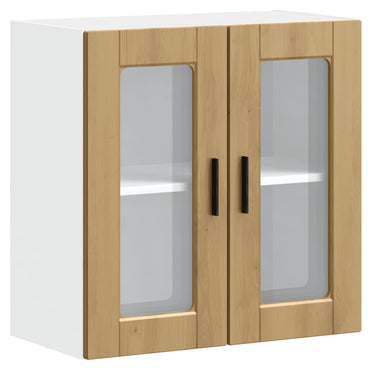 vidaXL Küchen-Hängeschrank mit Glastür Porto Artisan-Eiche