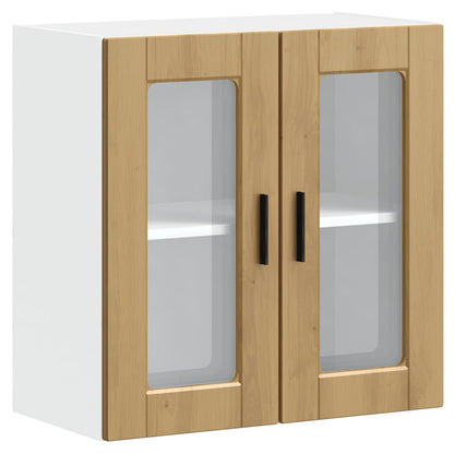 vidaXL Küchen-Hängeschrank mit Glastür Porto Artisan-Eiche
