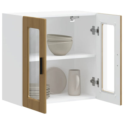 vidaXL Küchen-Hängeschrank mit Glastür Porto Artisan-Eiche