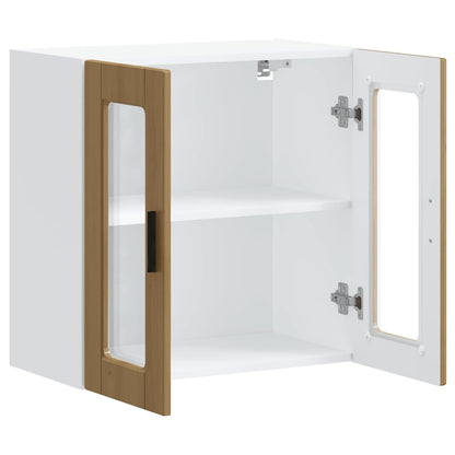 vidaXL Küchen-Hängeschrank mit Glastür Porto Artisan-Eiche