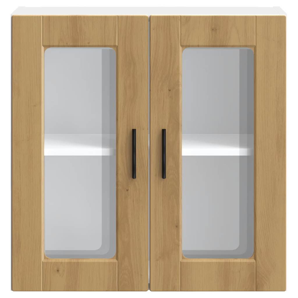 vidaXL Küchen-Hängeschrank mit Glastür Porto Artisan-Eiche