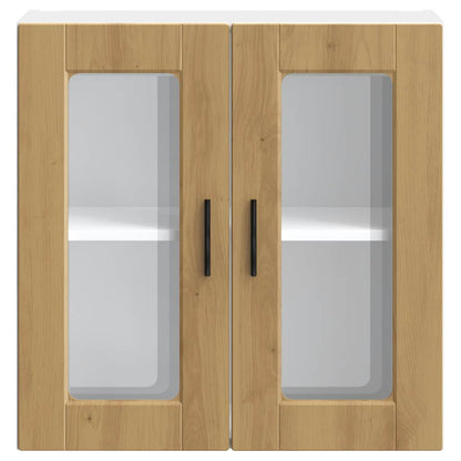 vidaXL Küchen-Hängeschrank mit Glastür Porto Artisan-Eiche
