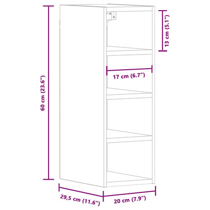 vidaXL Hängeschrank Riga Betongrau 20x29,5x60 cm Holzwerkstoff