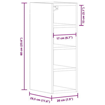 vidaXL Hängeschrank Riga Artisan-Eiche 20x29,5x60 cm Holzwerkstoff