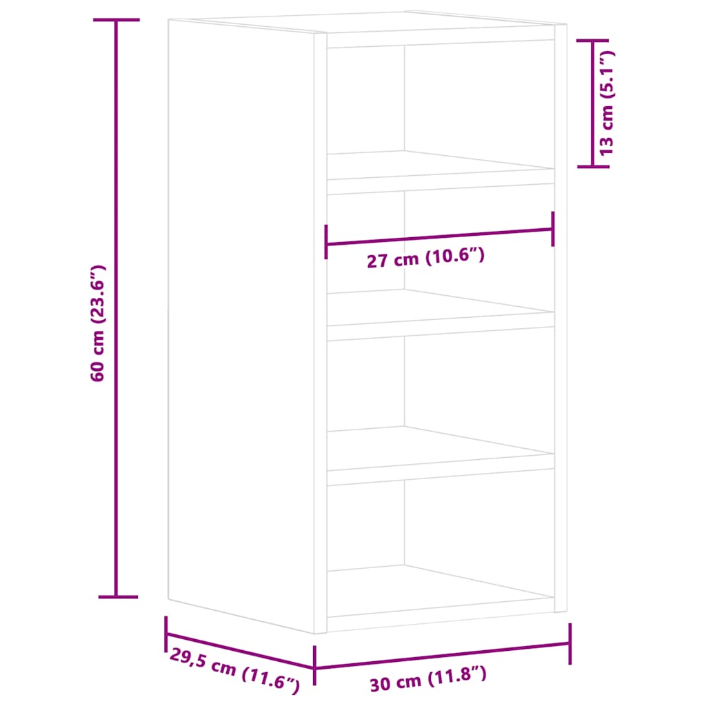 vidaXL Meuble haut Riga chêne fumé 30x29,5x60 cm bois d'ingénierie