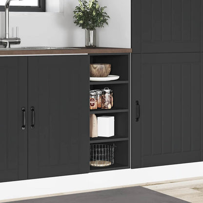 vidaXL Unterschrank Riga Schwarz 30x44,5x81,5 cm Holzwerkstoff