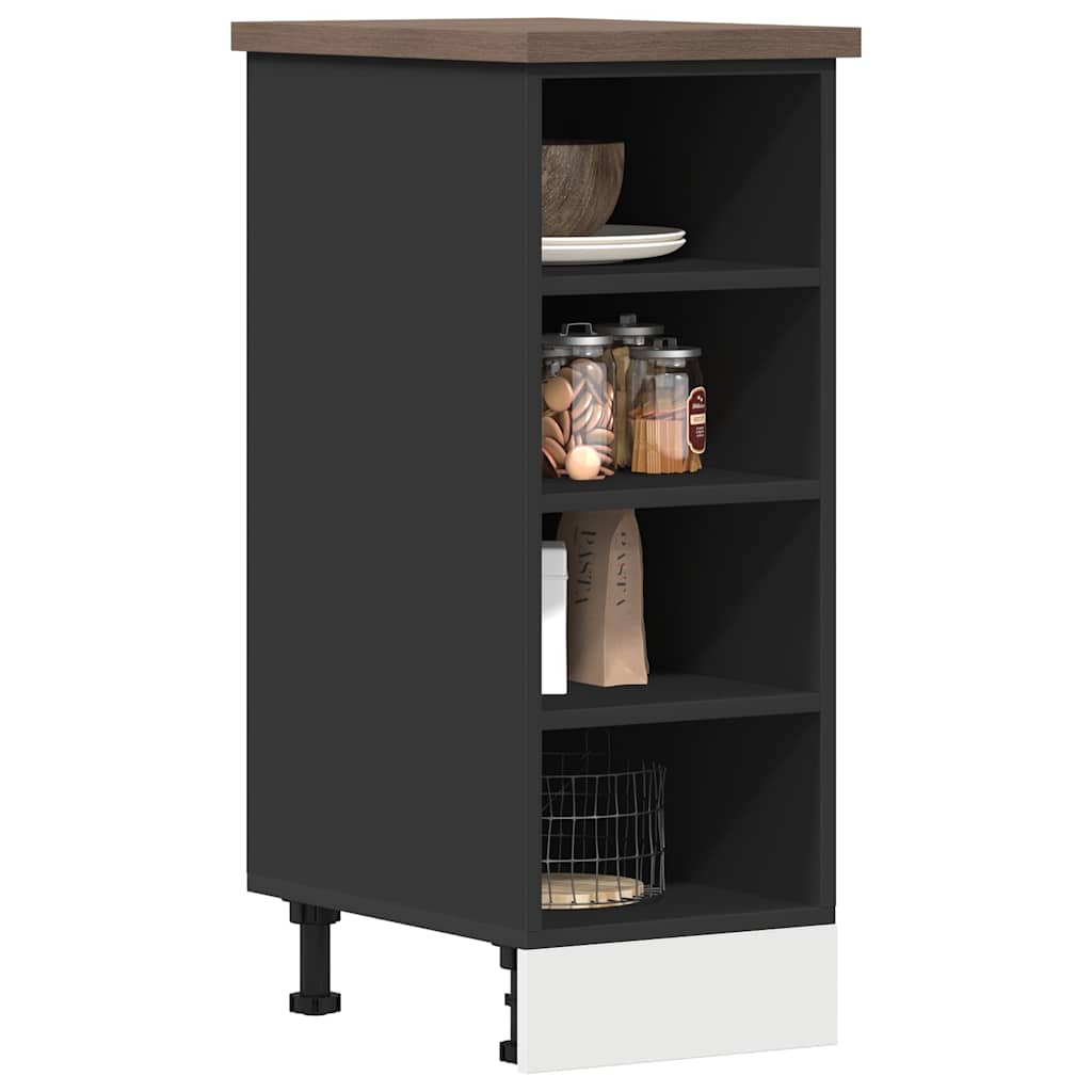 vidaXL Unterschrank Riga Schwarz 30x44,5x81,5 cm Holzwerkstoff