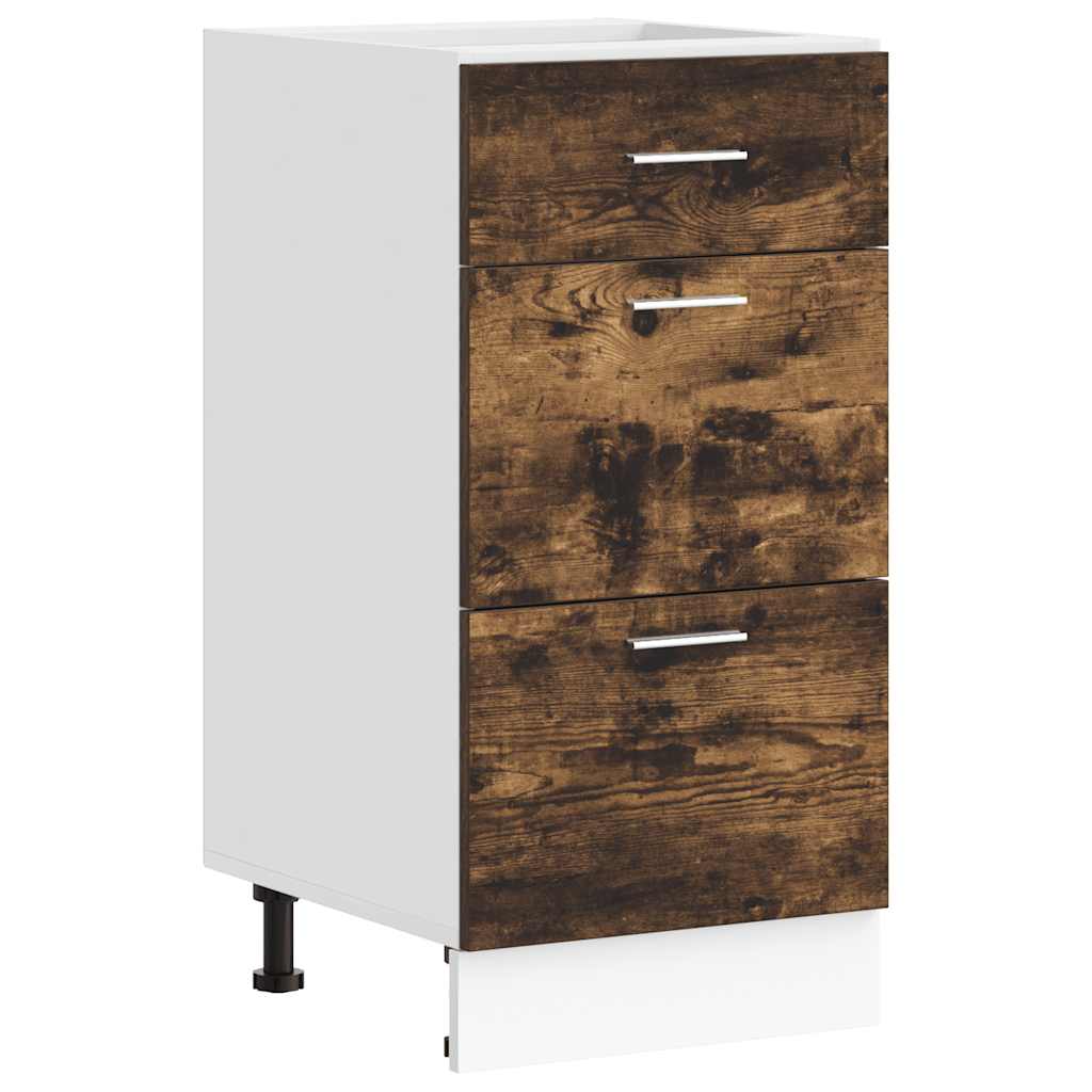 vidaXL Meuble sous-vasque Lyon chêne fumé 40x46x81,5 cm bois d'ingénierie