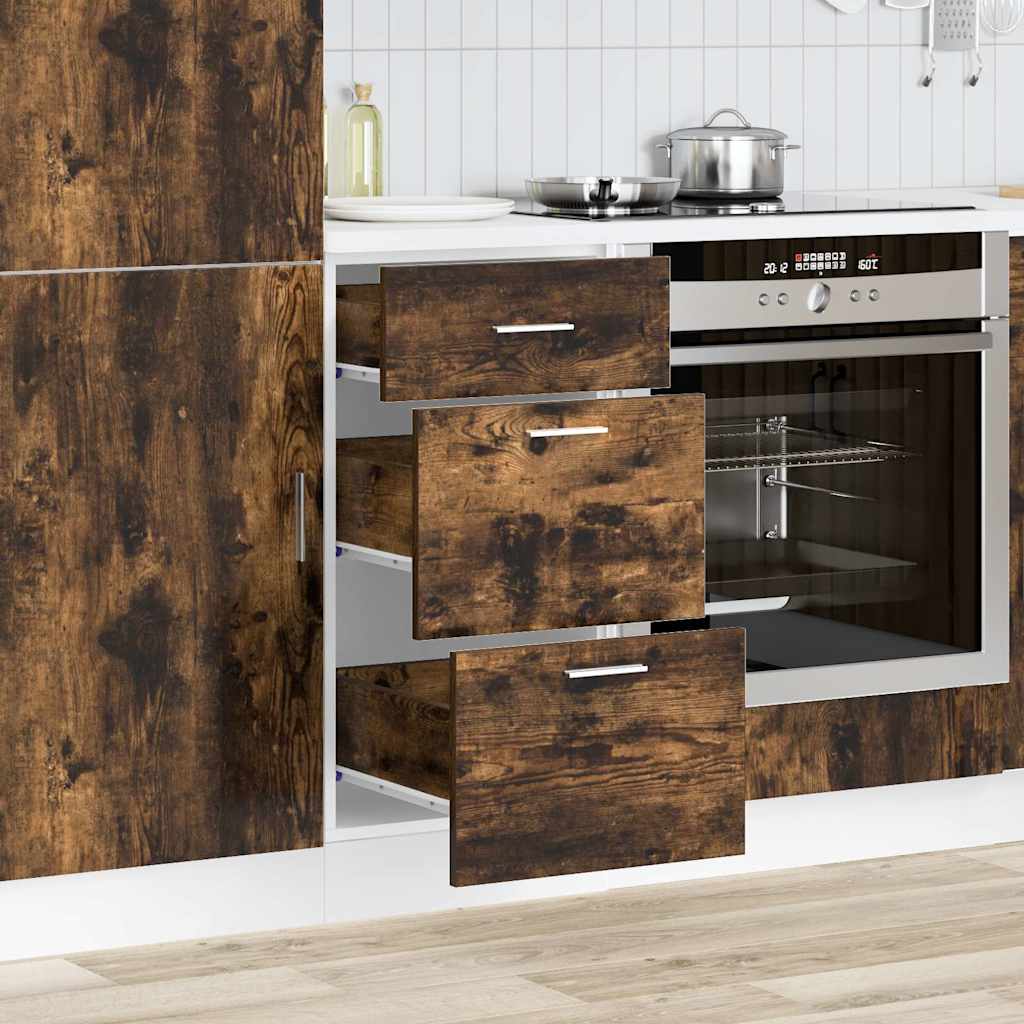 vidaXL Meuble sous-vasque Lyon chêne fumé 40x46x81,5 cm bois d'ingénierie