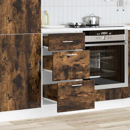 vidaXL Meuble sous-vasque Lyon chêne fumé 40x46x81,5 cm bois d'ingénierie