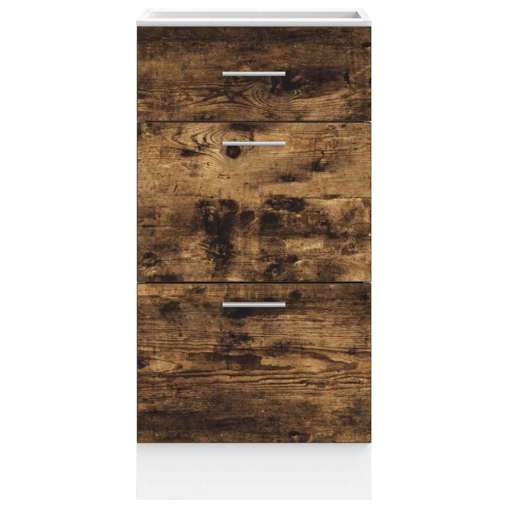 vidaXL Meuble sous-vasque Lyon chêne fumé 40x46x81,5 cm bois d'ingénierie