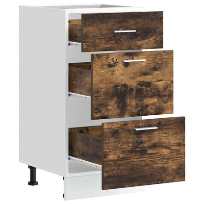 vidaXL Meuble sous-vasque Lyon chêne fumé 40x46x81,5 cm bois d'ingénierie