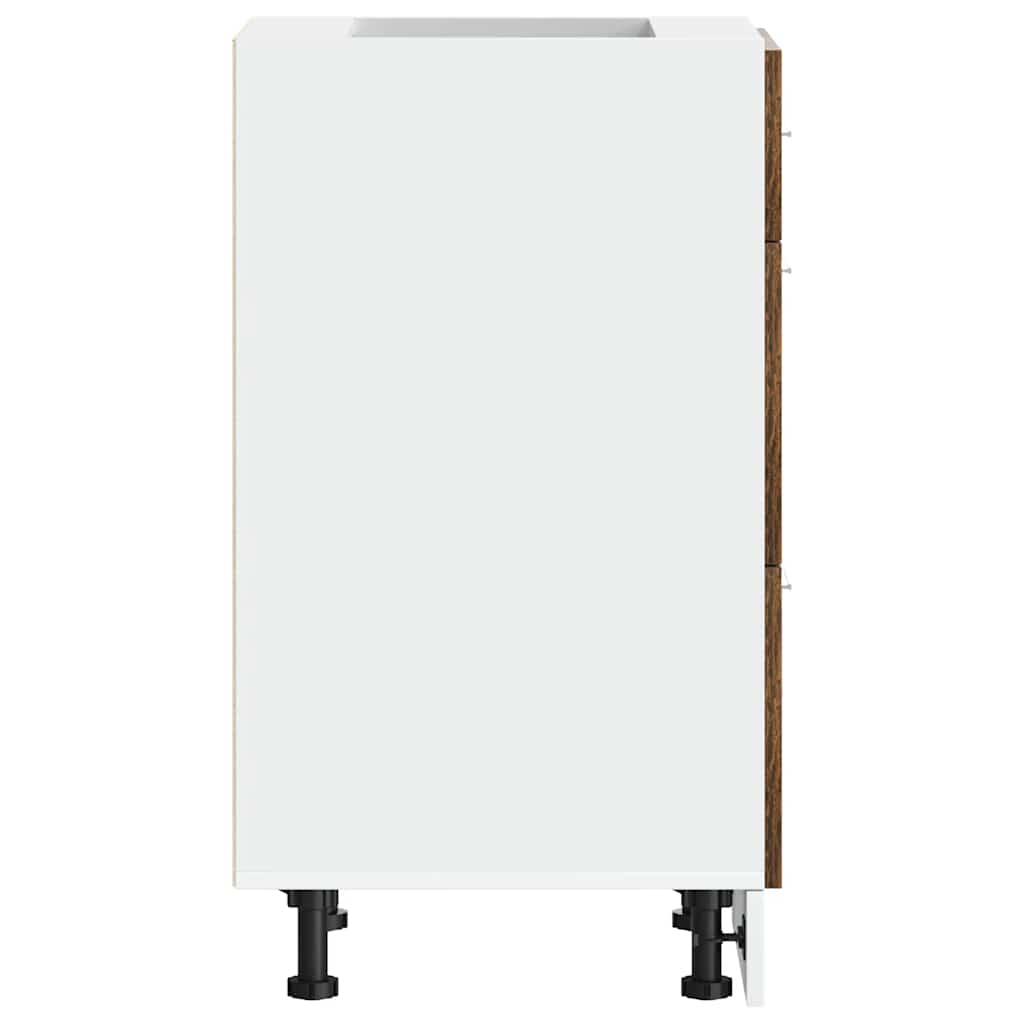 vidaXL Meuble sous-vasque Lyon chêne fumé 40x46x81,5 cm bois d'ingénierie