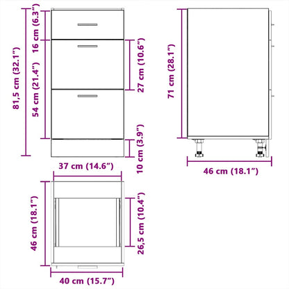 vidaXL Meuble sous-vasque Lyon chêne fumé 40x46x81,5 cm bois d'ingénierie