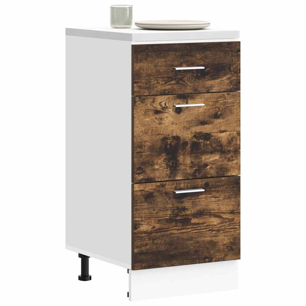 vidaXL Meuble sous-vasque Lyon chêne fumé 40x46x81,5 cm bois d'ingénierie