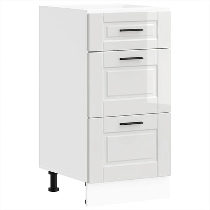 Meuble bas de cuisine vidaXL « Porto » blanc brillant, bois d'ingénierie