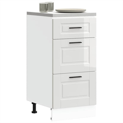 Meuble bas de cuisine vidaXL « Porto » blanc brillant, bois d'ingénierie