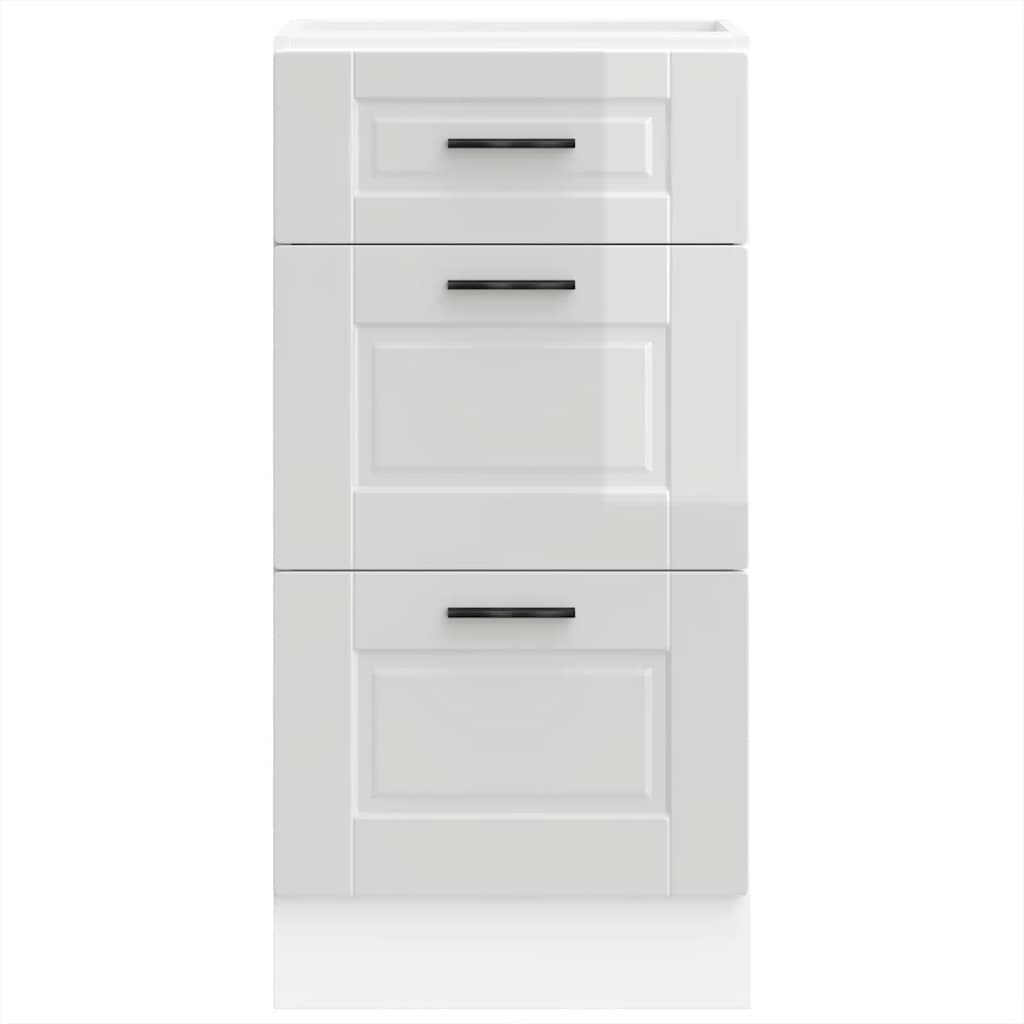 Meuble bas de cuisine vidaXL « Porto » blanc brillant, bois d'ingénierie