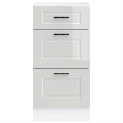 Meuble bas de cuisine vidaXL « Porto » blanc brillant, bois d'ingénierie