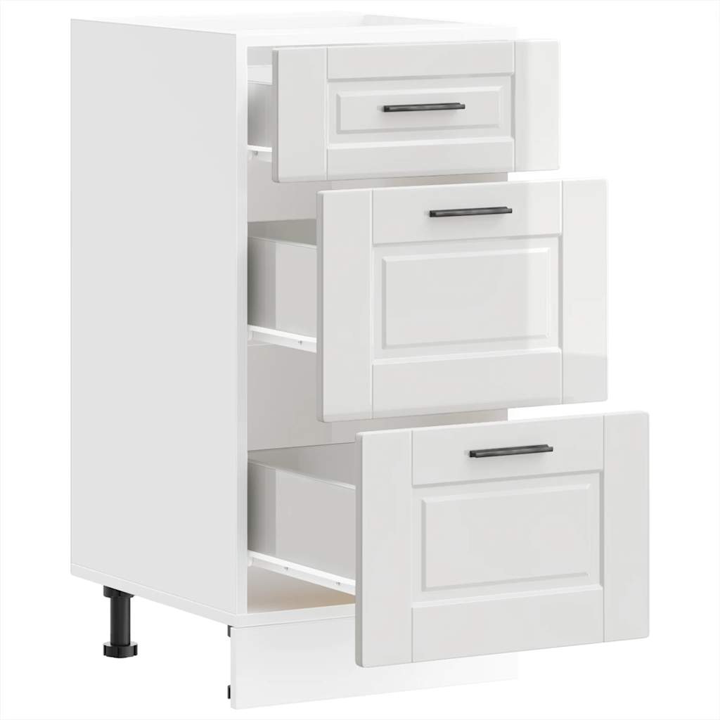 Meuble bas de cuisine vidaXL « Porto » blanc brillant, bois d'ingénierie