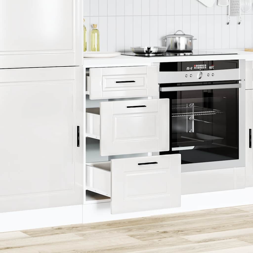 Meuble bas de cuisine vidaXL « Porto » blanc brillant, bois d'ingénierie