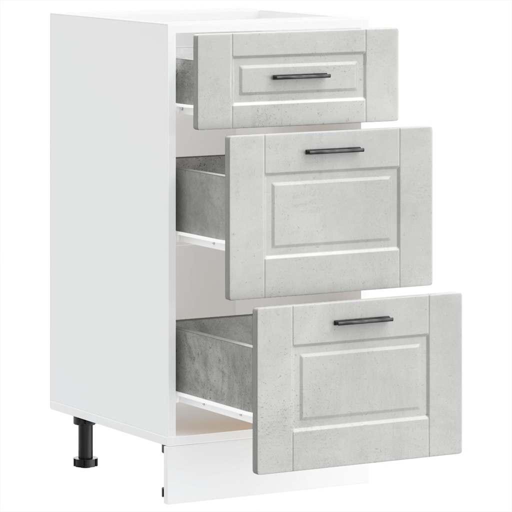 vidaXL Meuble bas de cuisine Porto Gris béton Aggloméré