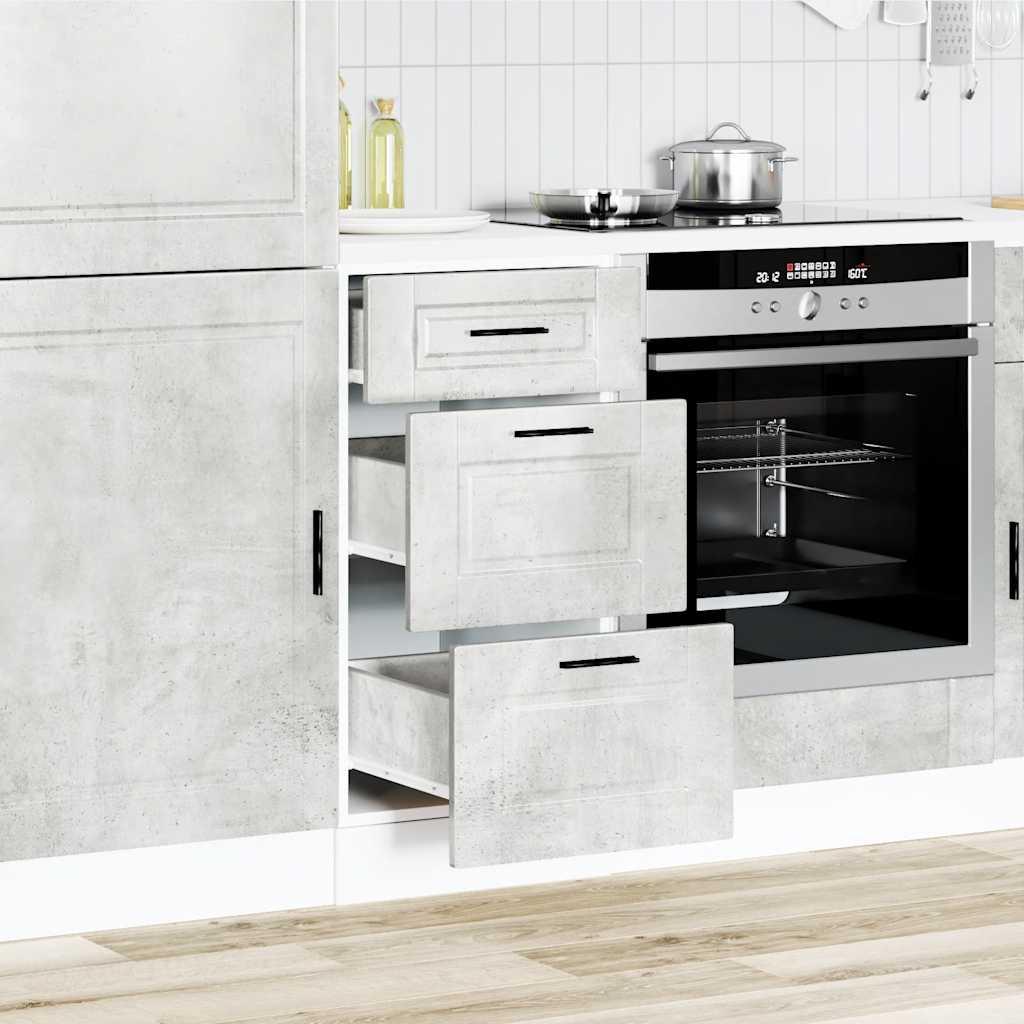vidaXL Meuble bas de cuisine Porto Gris béton Aggloméré