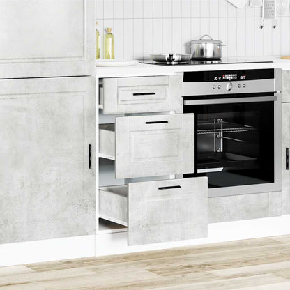 vidaXL Meuble bas de cuisine Porto Gris béton Aggloméré