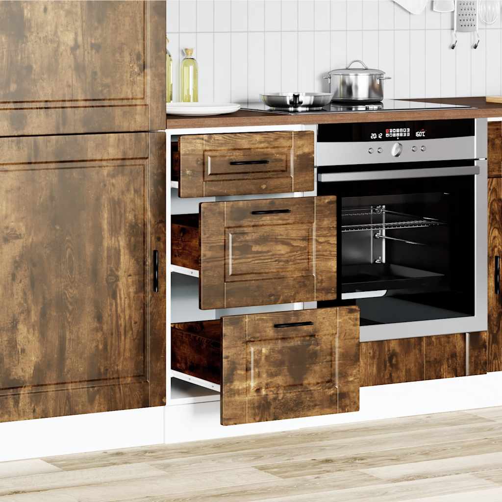 vidaXL Küchenunterschrank Porto Räuchereiche Holzwerkstoff